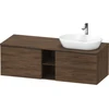 Image de Duravit Meuble sous-lavabo D-Neo 140x55 cm, 2 tiroirs, 1 porte, Noyer foncé/Blanc