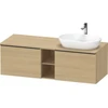 Image de Duravit Meuble sous lavabo D-Neo 140x55 cm, 2 tiroirs, 1 porte, blanc/oeuf naturel