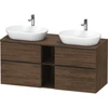 Image de Duravit Meuble sous-lavabo D-Neo 140x55 cm, 2 tiroirs, 2 portes, noir/noisette foncé