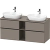 Image de Duravit Meuble sous lavabo D-Neo 140x55 cm, 2 tiroirs, 2 portes, blanc/Bas ma