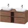 Image de Duravit Meuble sous lavabo D-Neo 140x55 cm, 2 tiroirs, 2 portes, noir/noisette naturelle