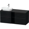 Image de Duravit Meuble sous-lavabo D-Neo 140x55 cm, 2 tiroirs SBK, 2 portes A, B L, noir/oeuf noir