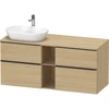 Image de Duravit Meuble sous-lavabo D-Neo 140x55 cm, 2 tiroirs SBK, 2 portes A, B L, noir/oeuf naturel