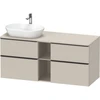 Image de Duravit Meuble sous-lavabo D-Neo 140x55 cm, 2 tiroirs, 2 portes, noir/taupe mat