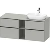 Image de Duravit Meuble sous lavabo D-Neo 140x55 cm, 2 tiroirs SBK, 2 portes A, B R, noir/gris mat