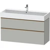 Image de Duravit Meuble sous lavabo D-Neo 118,4x44,2 cm, chêne brossé/gris, 1 porte, 1 tiroir