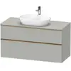Image de Duravit Meuble sous-lavabo D-Neo 120x55 cm, chêne brossé/gris, 2 tiroirs, 1 abattant, 1 plan