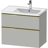 Image de Duravit Meuble sous lavabo D-Neo 78,4x45,2 cm, 1 tiroir, gris poli/gris mat