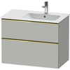 Image de Duravit Meuble sous-lavabo D-Neo 81x46,2 cm, 1 porte, Droit, Or poli/Gris mat