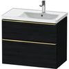 Image de Duravit Meuble sous lavabo D-Neo 78,4x45,2 cm, 1 porte, B R, gris poli/chêne noir