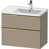 Image de Duravit Meuble sous-lavabo D-Neo 78,4x45,2 cm, 1 porte, doré poli/lin
