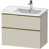 Image de Duravit Meuble sous lavabo D-Neo 78,4x45,2cm, 1 porte, B R, gris poli/Taupe ma