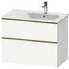 Image de Duravit Meuble sous-lavabo D-Neo 81x46,2cm, 1 porte, droite, or poli/blanc mat