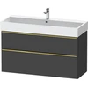 Image de Duravit Meuble sous-lavabo D-Neo 118,4x44,2 cm, gris mat, 1 porte, 1 tiroir
