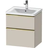 Image de Duravit Meuble sous lavabo D-Neo 58,4x45,2x62,5cm, 1 porte, gris poli/Taupe mat