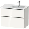 Image de Duravit Meuble sous-lavabo D-Neo 81x46,2 cm, 1 porte, Droit, Blanc brillant