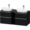 Image de Duravit Meuble sous-lavabo D-Neo 140x55 cm, 2 tiroirs, 2 portes, chêne noir/chromé