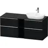 Image de Duravit Meuble sous lavabo D-Neo 140x55 cm, 2 tiroirs, 2 portes, D/B droite, chêne noir/chr