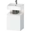 Image de Duravit Meuble sous lavabo Qatego 44x35x64,5 cm, 1 porte, droite, blanc brillant/blanc mat