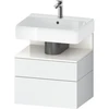 Image de Duravit Meuble sous lavabo Qatego 59x47x59 cm, blanc brillant/blanc mat, 1 porte, 1 tiroir