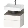Image de Duravit Meuble sous lavabo Qatego 59x47x59 cm, blanc mat/gris, 1 porte, 1 tiroir