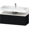 Image de Duravit Meuble sous-lavabo Qatego 119x47x59 cm, blanc mat/éclat, 1 porte, avec niches