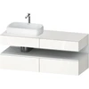 Image de Duravit Meuble sous-lavabo Qatego 140x55x60 cm, blanc mat/blanc brillant, plan, évier gauche