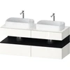 Image de Duravit Meuble sous-lavabo Qatego 140x55x60 cm, chêne clair/blanc, plan, siphon double