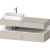 Image de Duravit Meuble sous lavabo Qatego 140x55x60 cm, blanc g/taupe m, placage, brillant l, mat b