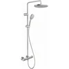 Image de Système de douche Duravit, système de douche économisant l'eau, douche de tête avec 3 types de jets (Rain, Intense Rain, Soft Rain), réglable en angle, set de douche facile à nettoyer, inox brossé