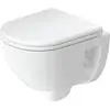 Image de Duravit WC suspendu, cuvette profonde D-Code Compact 37x48cm, 4,5 l, sans bride, blanc, sans charnières prémontées