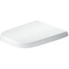 Image de Duravit Abattant WC carré avec frein de chute, 44,8 cm, Uni, blanc