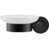 Image de Duravit D-Code Porte-savon 13,5x12 cm, verre blanc mat, gauche, noir mat