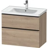 Image de Duravit Meuble sous-lavabo D-Neo 78,4x45,2 cm, noir/oeuf mat, 1 porte, 1 tiroir