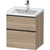 Image de Duravit Meuble sous lavabo D-Neo 58,4x45,2x62,5 cm, 1 porte, noir/marbre oeuf