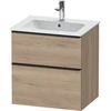 Image de Duravit Meuble sous lavabo D-Neo 61x46,2 cm, noir/oeuf, 1 tiroir, 1 coulissant