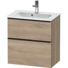 Image de Duravit Meuble sous-lavabo D-Neo Compact 61x37,2 cm, noir/oeuf, 1 porte, 1 tiroir, suspendu