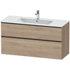 Image de Duravit Meuble sous lavabo D-Neo 121x46,2 cm, noir/émeri, 1 tiroir, 1 coulissant