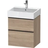 Image de Duravit Meuble sous lavabo D-Neo 58,4x44,2 cm, noir/oeuf, 1 porte, 1 tiroir