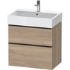 Image de Duravit Meuble sous-lavabo D-Neo 68,4x44,2 cm, noir/oeuf, 1 porte, 1 tiroir