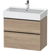 Image de Duravit Meuble sous lavabo D-Neo 78,4x44,2 cm, noir/oeuf, 1 porte, 1 tiroir