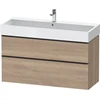 Image de Duravit Meuble sous lavabo D-Neo 118,4x44,2 cm, noir/émeri, 1 porte, 1 tiroir