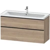 Image de Duravit Meuble sous lavabo D-Neo 118,4x45,2x62,5 cm, 2 tiroirs, wd, noir/oeuf marbré