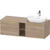 Image de Duravit Meuble sous-lavabo D-Neo 140x55 cm, 2 tiroirs, 1 porte, gris poli/Marbre oeuf