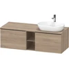 Image de Duravit Meuble sous-lavabo D-Neo 140x55 cm, 2 tiroirs, 1 porte, blanc/marbre oeuf