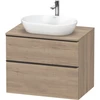 Image de Duravit Meuble sous lavabo D-Neo 80x55 cm, blanc/oeuf, 2 tiroirs, 1 porte, 1 tablette
