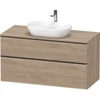 Image de Duravit Meuble sous lavabo D-Neo 120x55 cm, blanc/oeuf, 2 tiroirs, 1 porte, 1 tablette