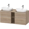 Image de Duravit Meuble sous-lavabo D-Neo 140x55 cm, 2 tiroirs, 2 portes, chêne/effet marbre