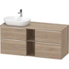 Image de Duravit Meuble sous lavabo D-Neo 140x55 cm, 2 tiroirs, 2 portes, chêne/épinette marbrée