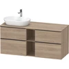Image de Duravit Meuble sous-lavabo D-Neo 140x55 cm, 2 tiroirs, 2 portes, noir/marbre oeuf